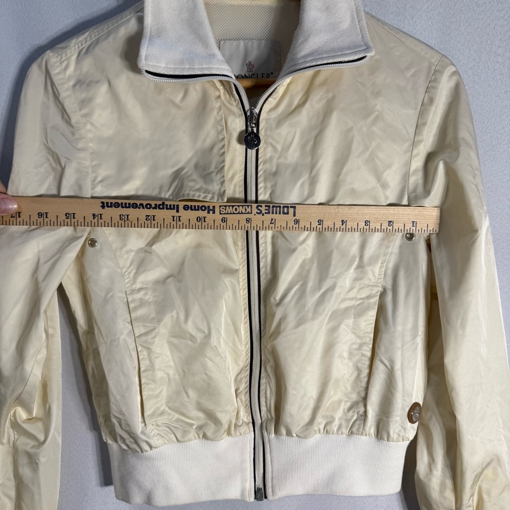 Moncler Cream Ivory Lightweight Bomber Jacket Women’s Size S - Picture 5 of 7
